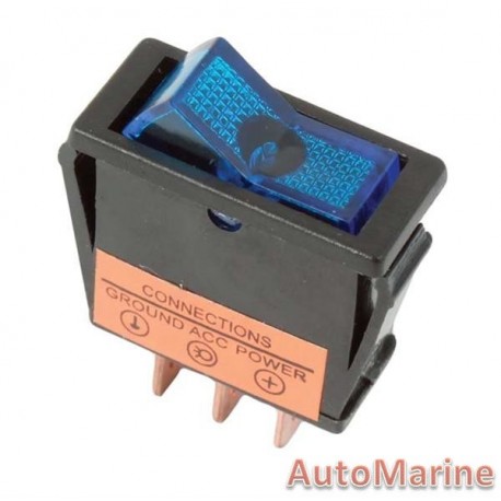 Rocker Switch - Blue - Illuminated