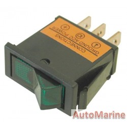 Rocker Switch - Green - Illuminated