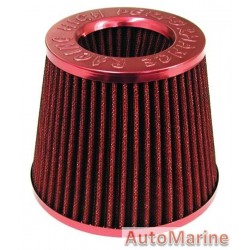 Open Top Cone Air FIlter - 76mm - Red