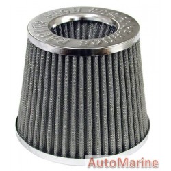 Open Top Cone Air FIlter - 76mm - Silver