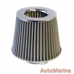 Open Top Cone Air Filter - 76mm - Stainless Steel