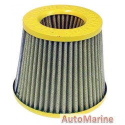 Open Top Cone Air FIlter - 76mm - Yellow