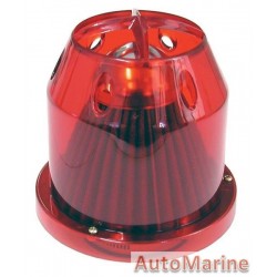 Air FIlter - Plastic Transparent Cover - 76mm - Red