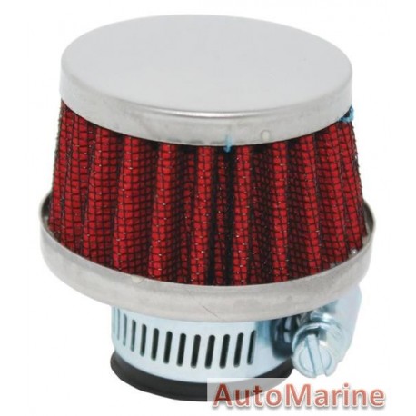 Air Filter Breather - 25mm - Red