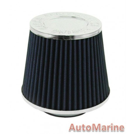 Closed Top Cone Air FIlter - 76mm - Blue