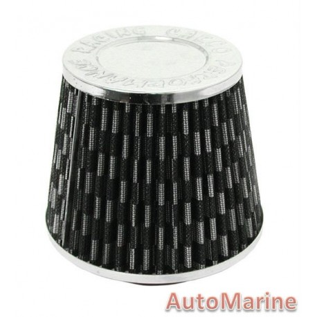 Closed Top Cone Air FIlter - 76mm - Carbon