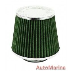 Closed Top Cone Air FIlter - 76mm - Green