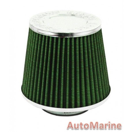 Closed Top Cone Air FIlter - 76mm - Green