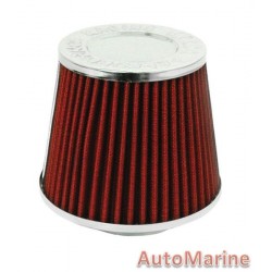 Closed Top Cone Air FIlter - 76mm - Red