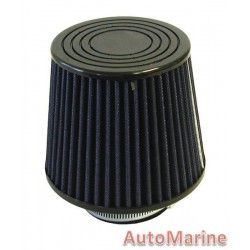 Closed Top Cone Air FIlter - 76mm - Blue