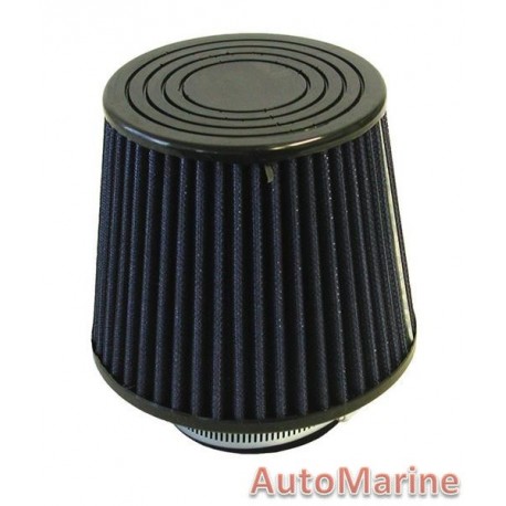 Closed Top Cone Air FIlter - 76mm - Blue