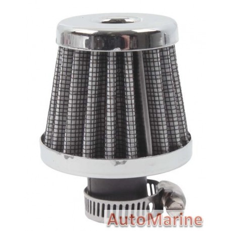 Air Filter Breather - 12mm - Chrome