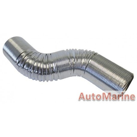 Plastic Concertina Air Hose - Silver