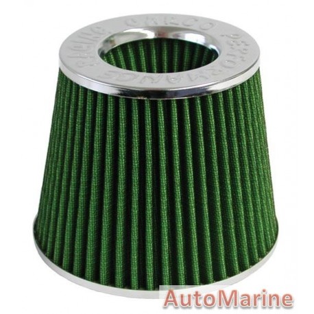 Open Top Cone Air FIlter - 63mm - Green