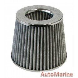 Open Top Cone Air FIlter - 63mm - Silver