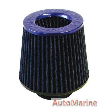 Open Top Air Filter - 76mm - Blue