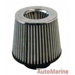 Open Top Air Filter - 76mm - Silver