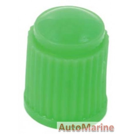 Valve Cap - Plastic - Green - 100 Pieces