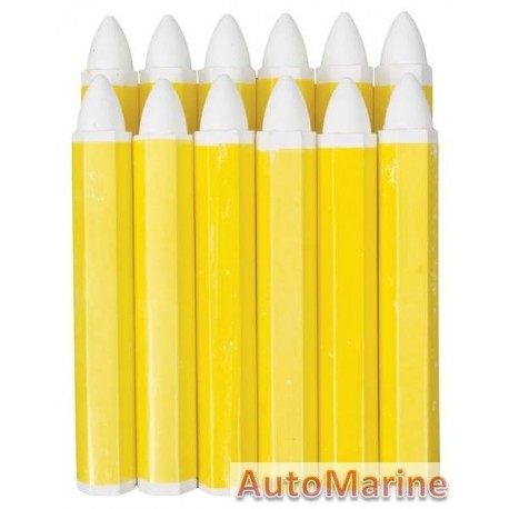 Tyre Marking Crayon - White - 12 Piece