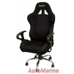 Racing Office Chair with Arm Rests - Black