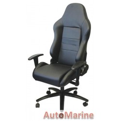 Racing Office Chair with Arm Rests - Black