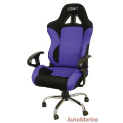 Racing Office Chair with Arm Rests - Blue