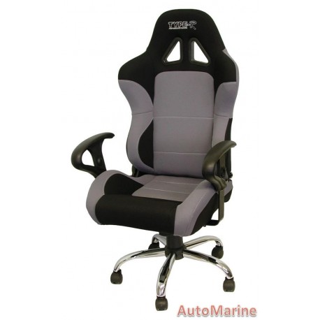 Racing Office Chair with Arm Rests - Grey