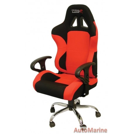 Racing Office Chair with Arm Rests - Red
