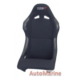 Non Reclining Racing Bucket Seat with Rails - Black