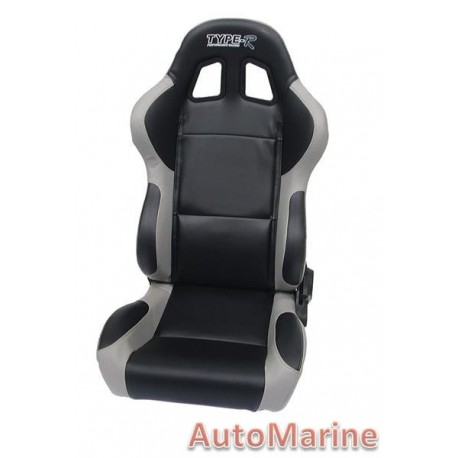 Reclining Racing Seat - Carbon Grey / Black