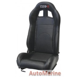 Reclining Racing Seat PVC - Carbon Black