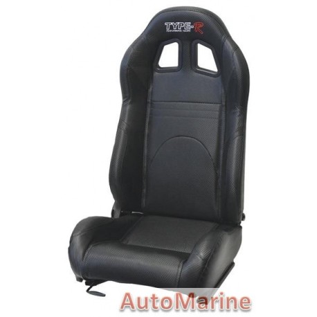 Reclining Racing Seat PVC - Carbon Black