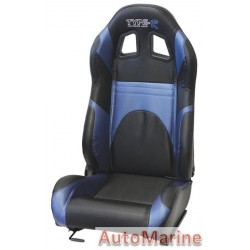 Reclining Racing Seat PVC - Carbon Blue / Black