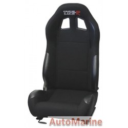 Reclining Racing Seat with Pinapple Cloth - Black