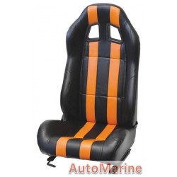 Reclining Racing Seat PVC - Carbon Orange
