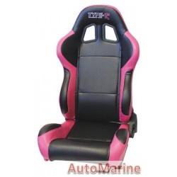 Reclining Racing Seat PVC - Pink / Black