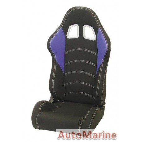 Reclining Racing Seat - Blue / Black