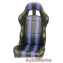 Reclining Racing Seat PVC - Blue / Black