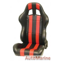Reclining Racing Seat PVC - Red / Black