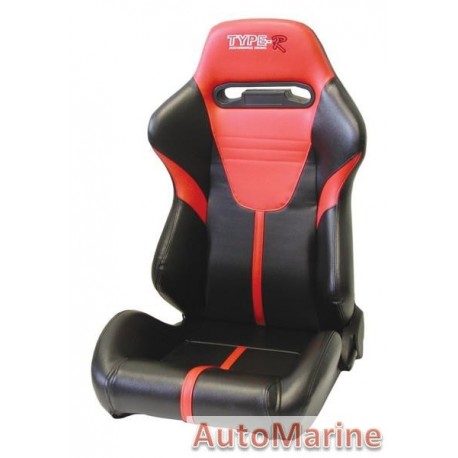 Reclining Racing Car Seat PVC - Red / Black