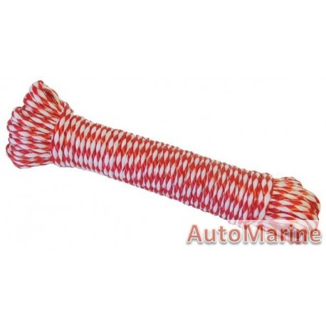 Ski Rope - Red/White - 10mm x 10m