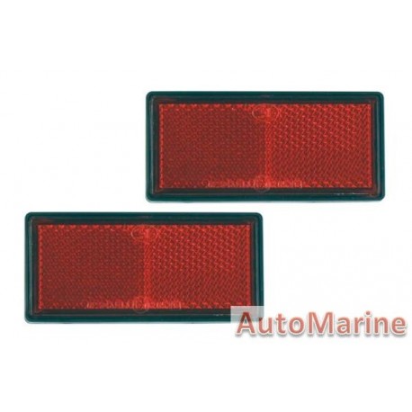 Red Reflector - 87 x 41mm - Set of 2