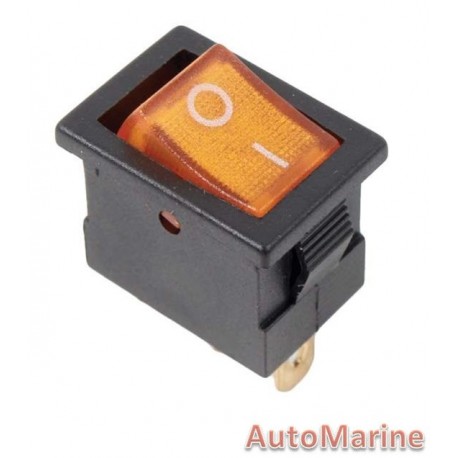 Rocker Switch - Amber - Mini