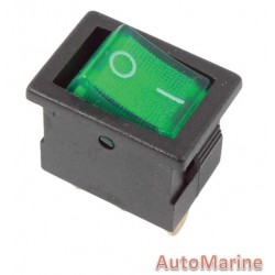 Rocker Switch - Green - Mini