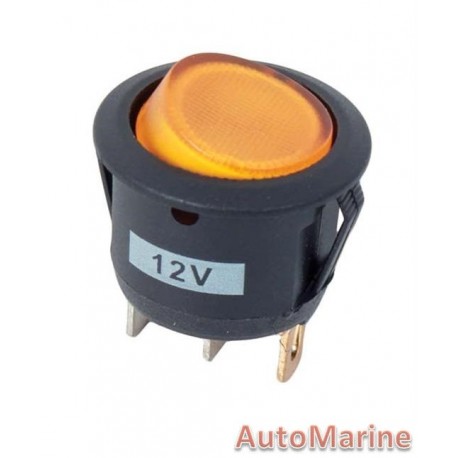 Rocker Switch - Amber - Round