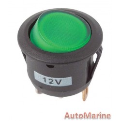 Rocker Switch - Green - Round