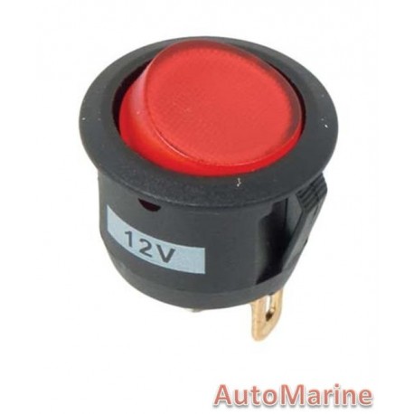 Rocker Switch - Red - Round