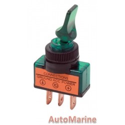 Toggle Switch - Duckbill - On / Off - Green