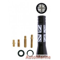 Aerial Mast - 6cm - with Black UK Flag