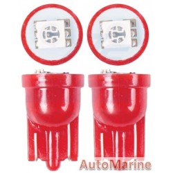 LED Wedge Red Globe Set (501) (12V) - Amber